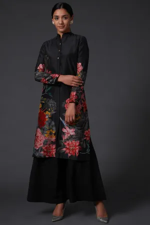 Black Printed Kurta Set