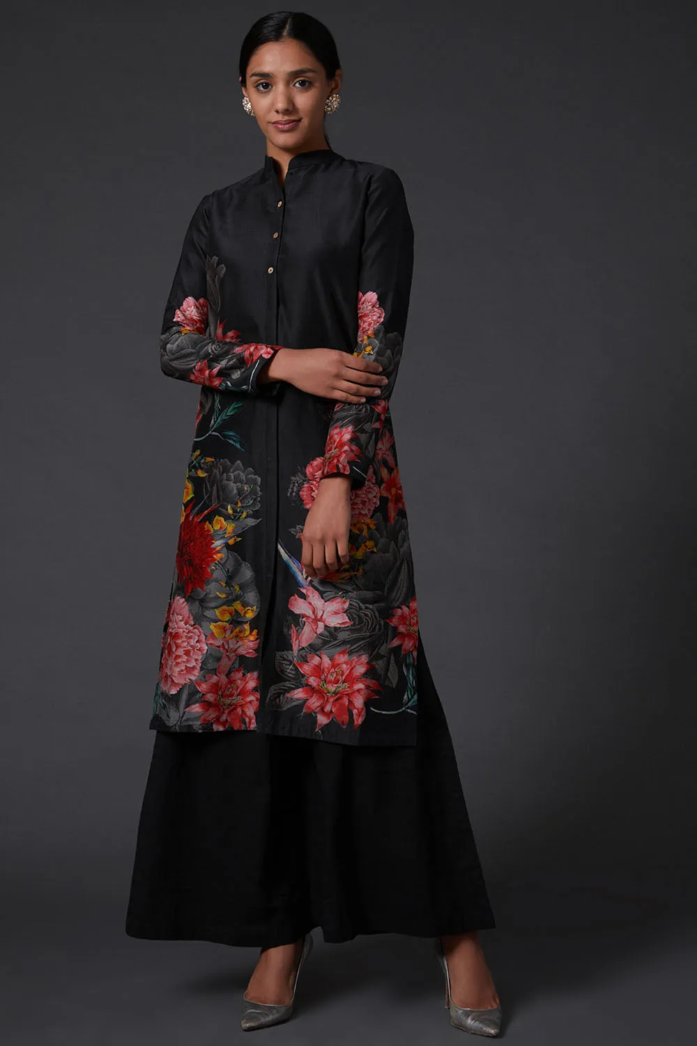 Black Printed Kurta Set