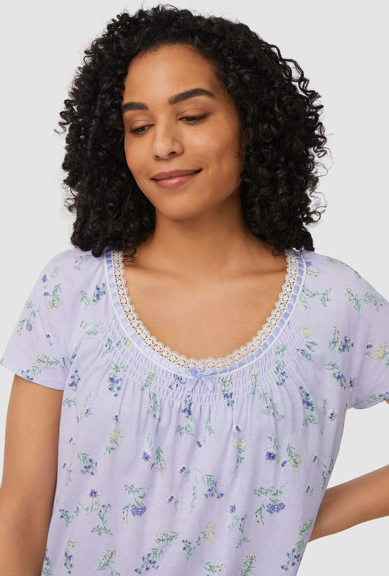 Blue Garden Floral Cap Sleeve Capri PJ Set