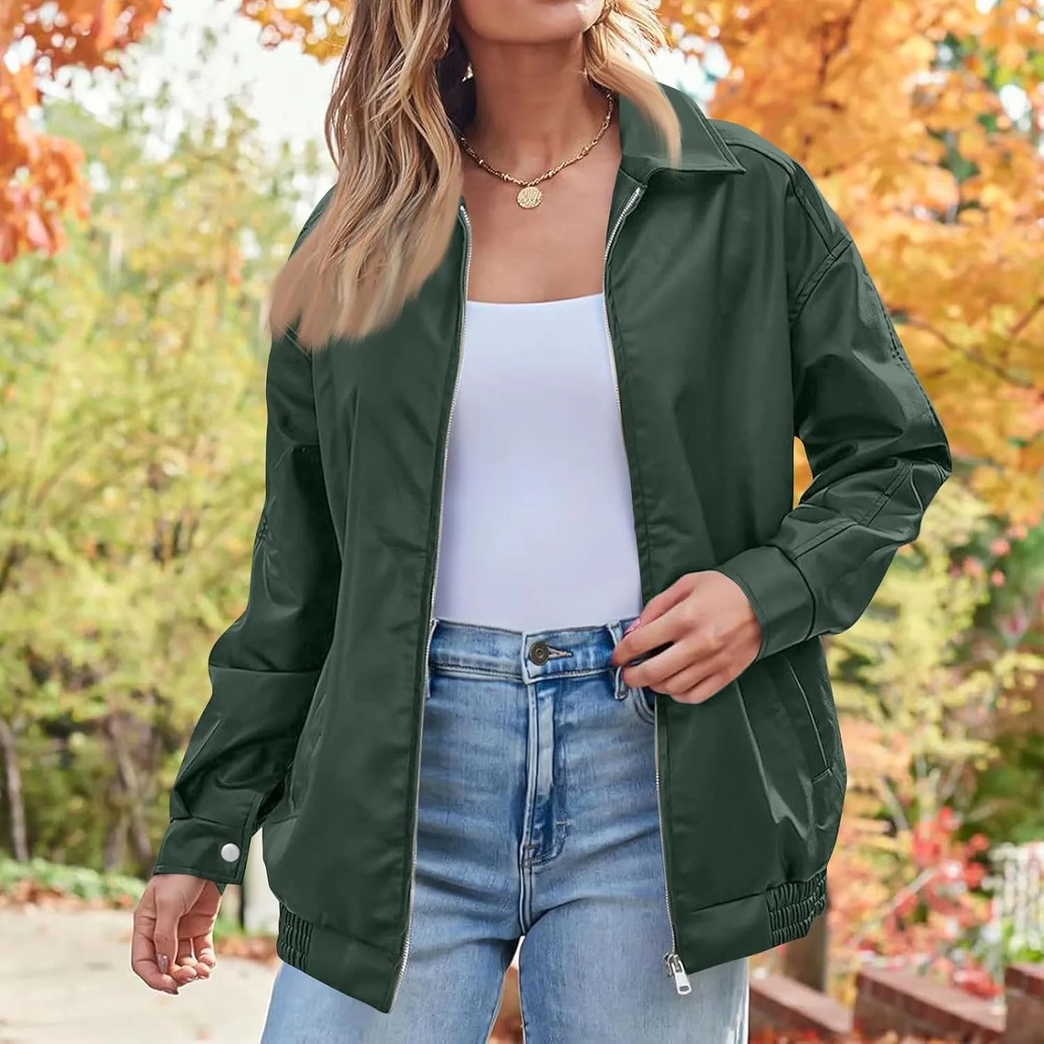 Faux Leather Jacket Women Oversized Zipper Casual Coats Trendy Motocycle Fall Jackets 2024 Trendy Clothes With Pockets