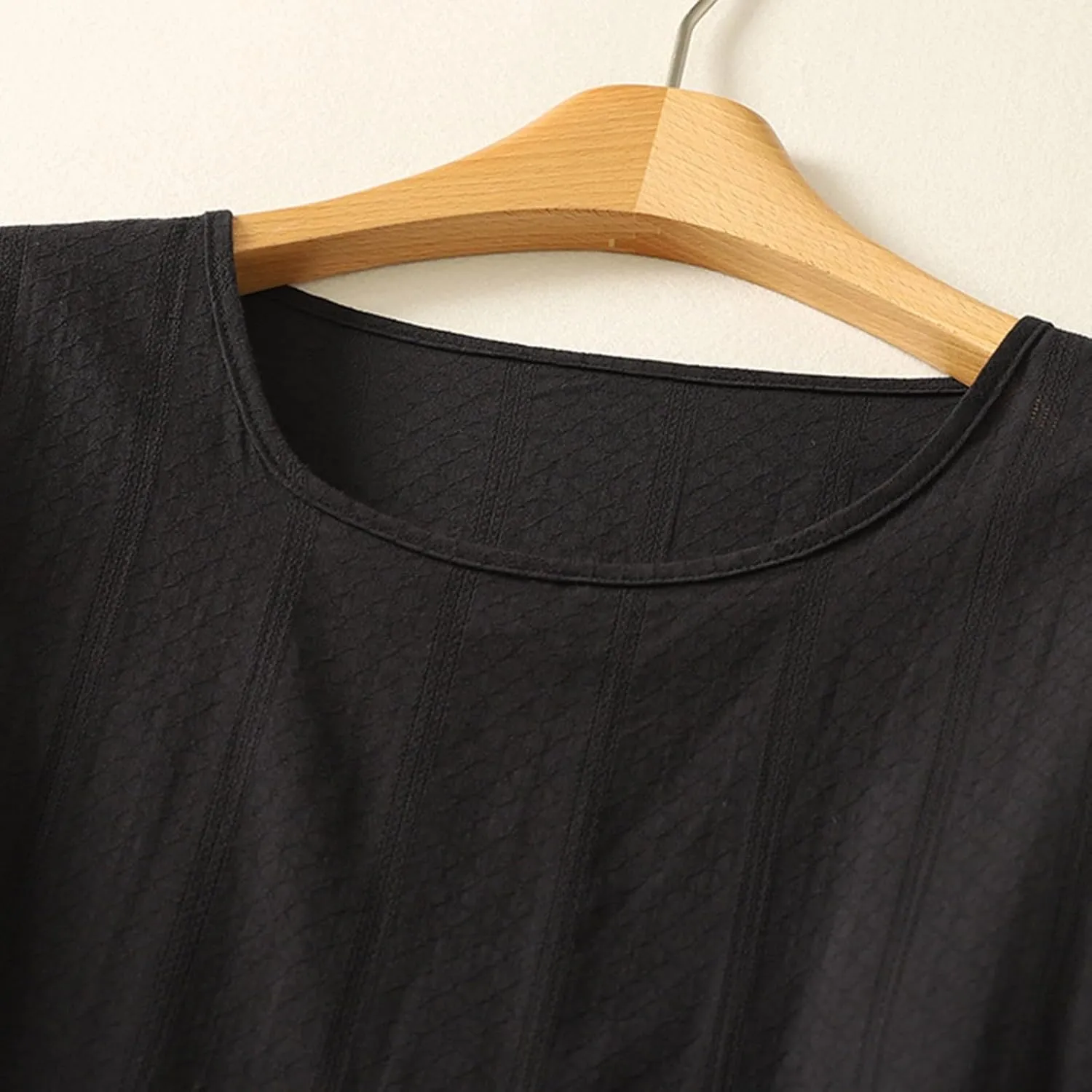HGps8w Cotton Linen Tops for Women 2025 Summer Loose Fit Casual Crewneck Short Sleeve Peplum Blouse Cute Pleated Tunic Shirts