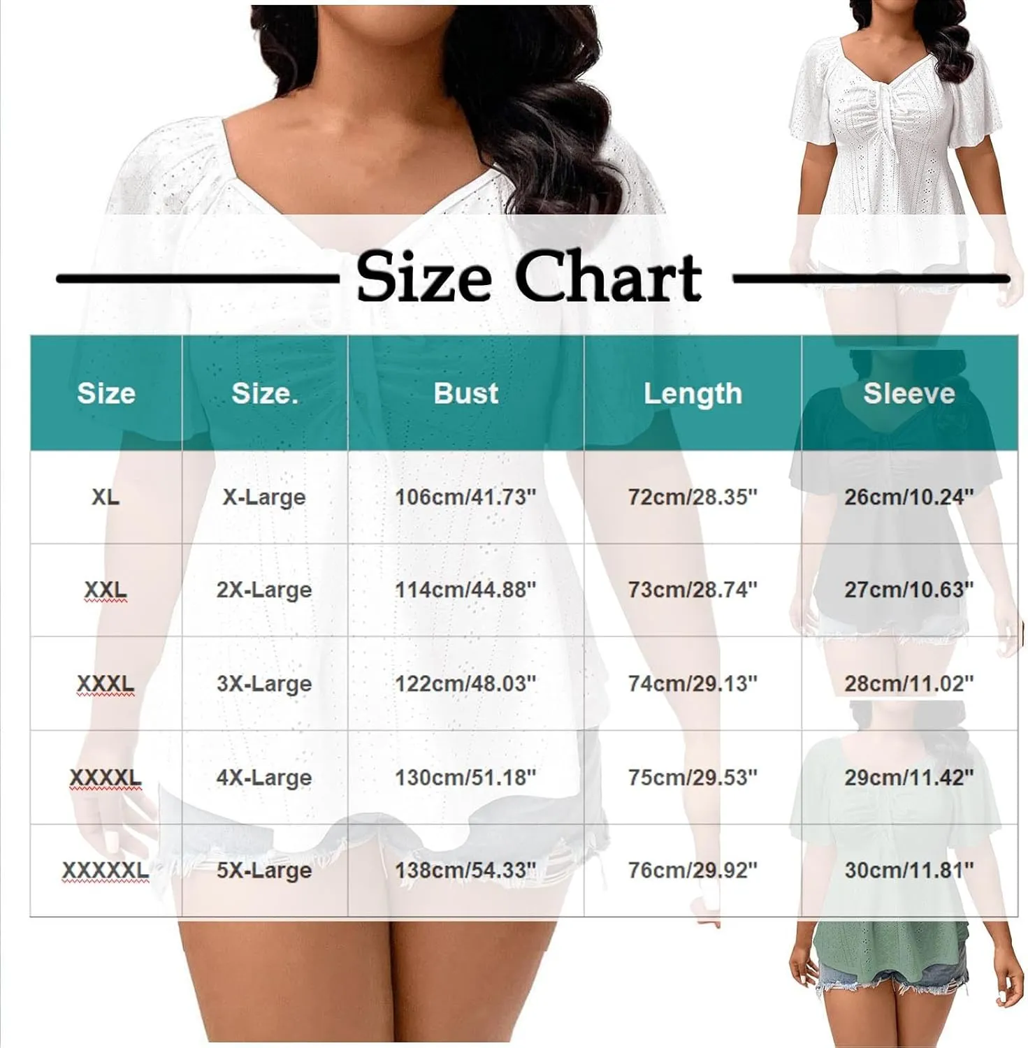 HGps8w Drawstring V Neck Eyelet Tops for Women Dressy Summer Plus Size Peplum Blouses Loose Short Sleeve Casual T-Shirts