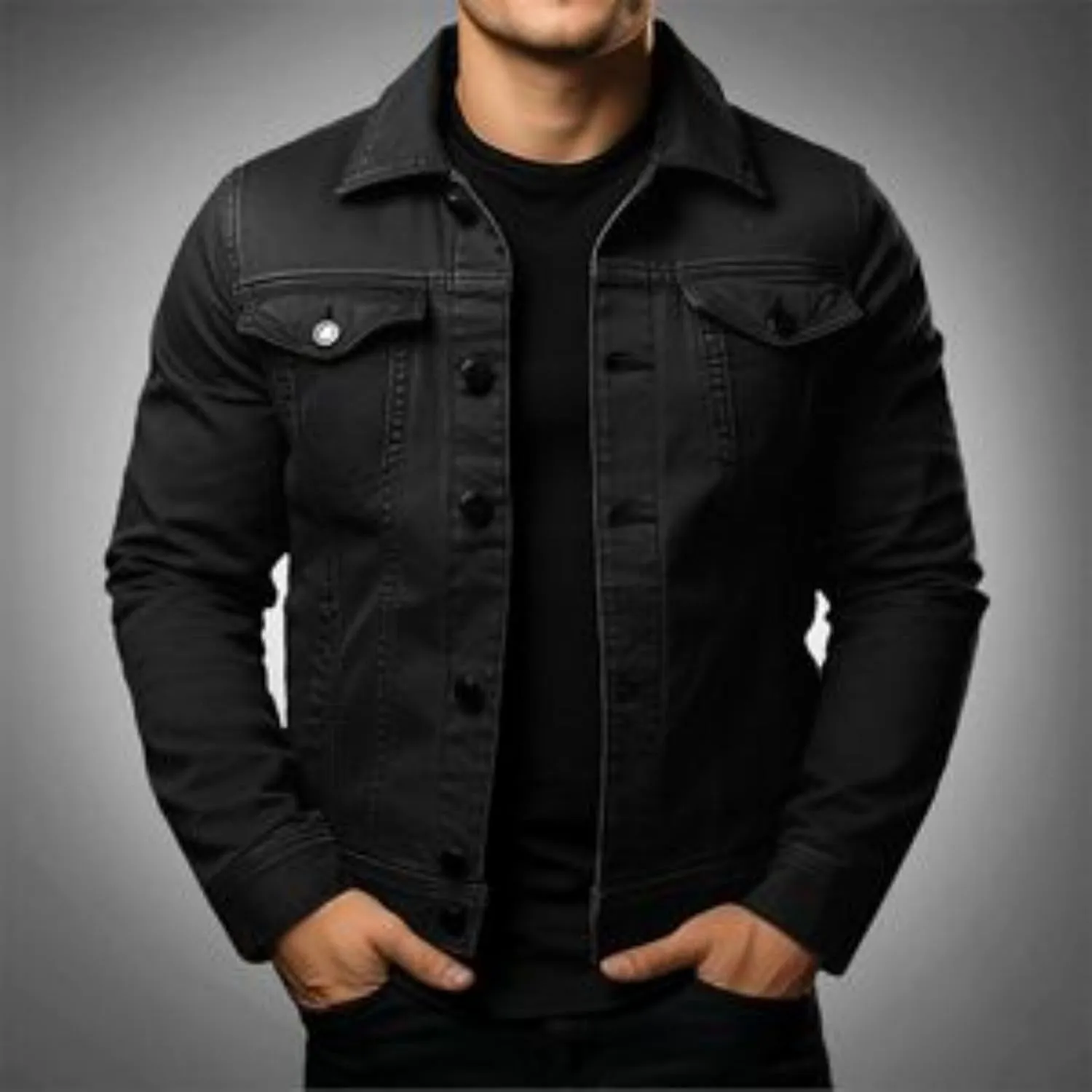 Mens Cozy Jacket Lightweight Casual Coat Lapel Button Pockets Outwear Slim Fit Overshirt Spring Fall