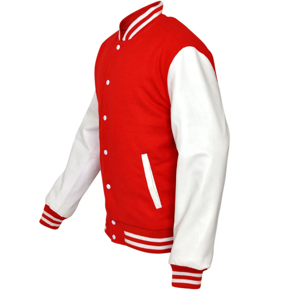 Mens Real Wool with Premium Leather Arms Premium Varsity Letterman Jacket