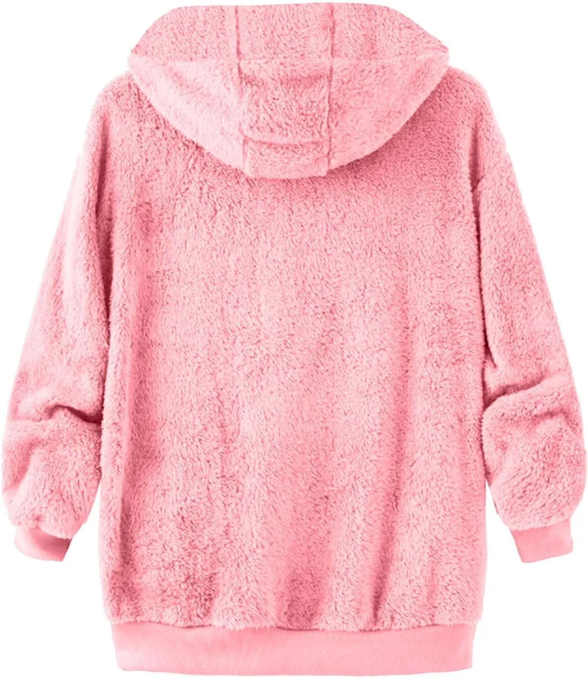 Men's Winter Hoodies Sherpa Fleece Jacket Warm Lightweight Plush Fuzzy Sweatshirt Zip Up Outwear Faux Fur Fluffy Coat