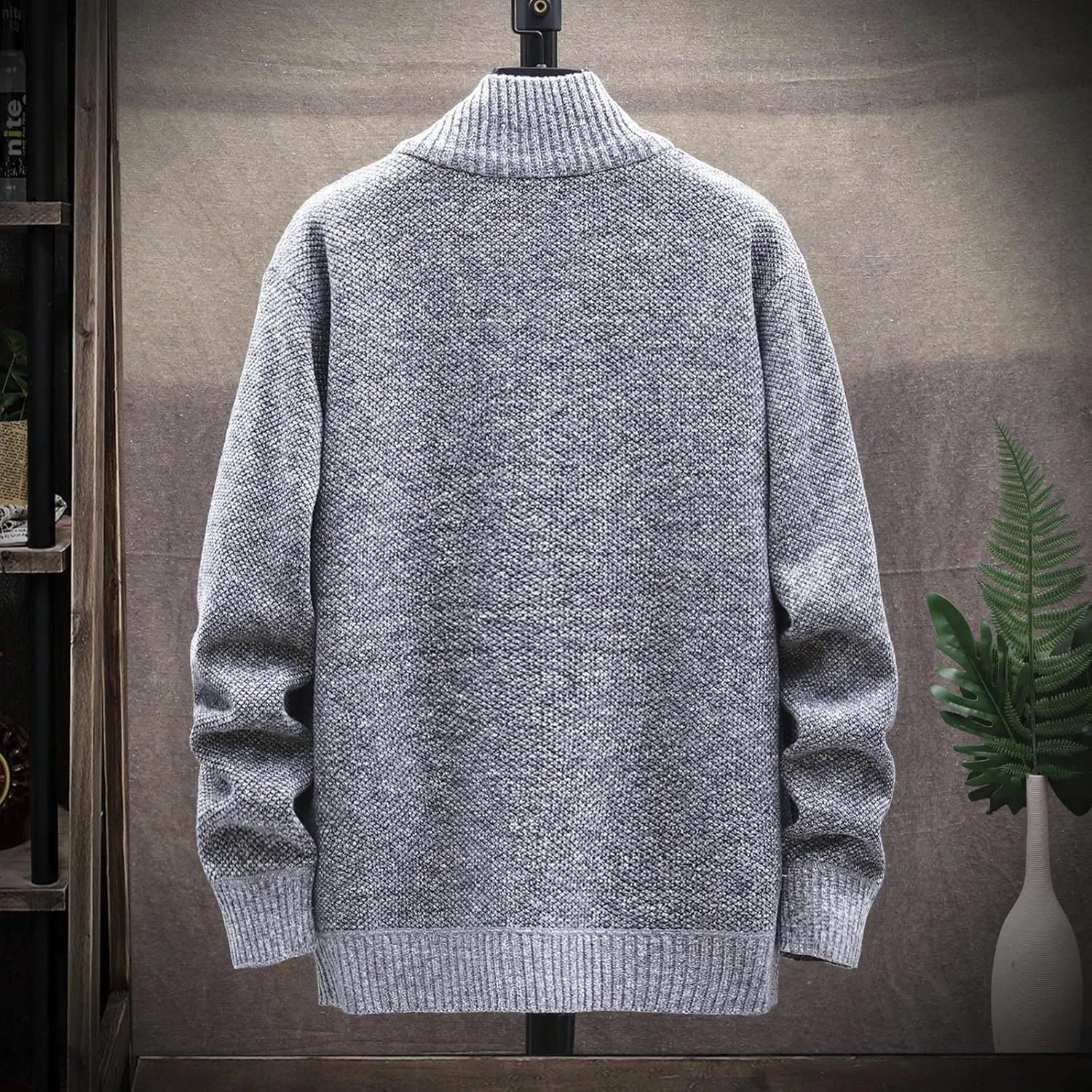Ymosrh Mens Jackets and Winter Men's Fashion Loose Cardigan Warm Lapel Hooded Jacket Sweater Lightweight Rain Jacket