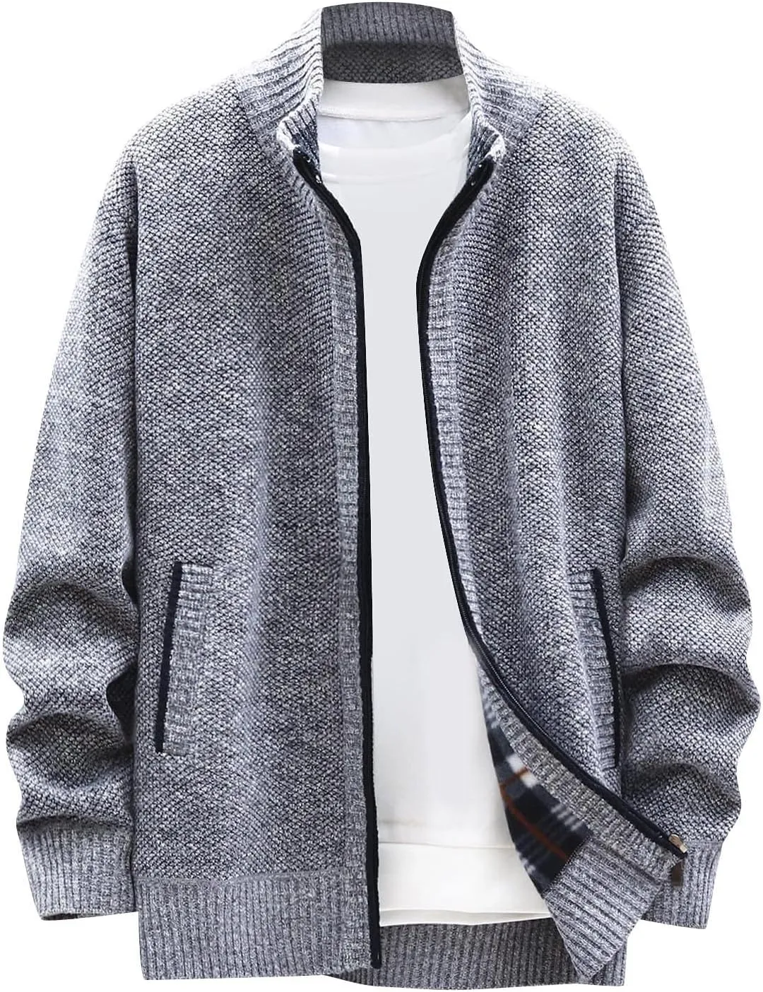 Ymosrh Mens Jackets and Winter Men's Fashion Loose Cardigan Warm Lapel Hooded Jacket Sweater Lightweight Rain Jacket