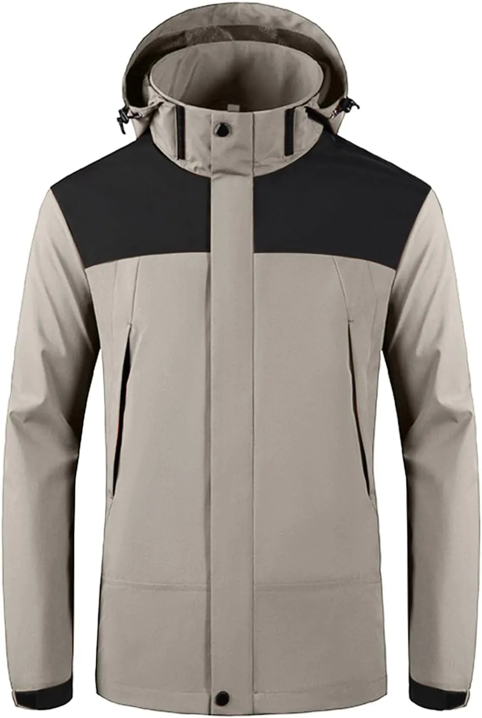 Zeiyignr Men's Waterproof Ski Snow Jacket Lightweight Rain Jacket with Hood Mountain Hiking Windbreakers Casual Parka Coats
