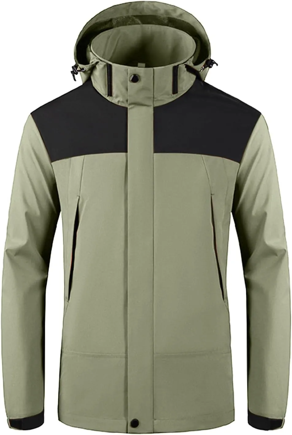 Zeiyignr Men's Waterproof Ski Snow Jacket Lightweight Rain Jacket with Hood Mountain Hiking Windbreakers Casual Parka Coats