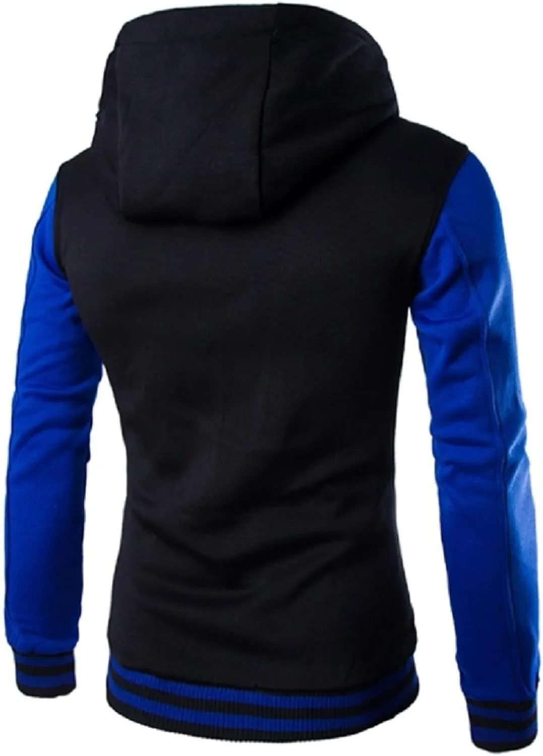 ZWRXW Mens Varsity Jacket Hooded Fashion Causal Slim Fit High School Letterman Baseball Bomber Jacket Coat with Pockets
